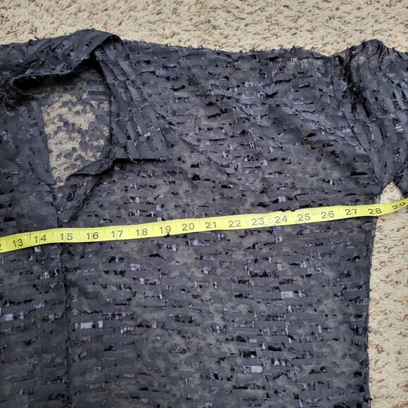 ALANI THE GRAY SHEER BLOUSE, SIZE S? - Picture 6 of 7